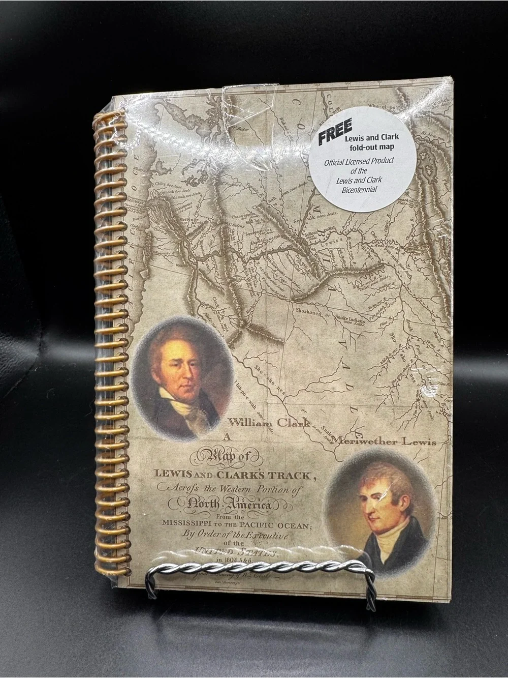 Lewis & Clark Themed Spiral Journal - Cream Map Cover